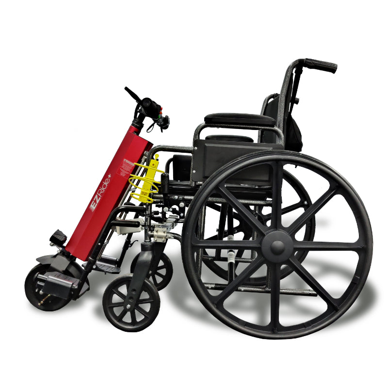 EZRide+ by Shield Innovations Manual Wheelchair Power Assist Conversion Device in Red