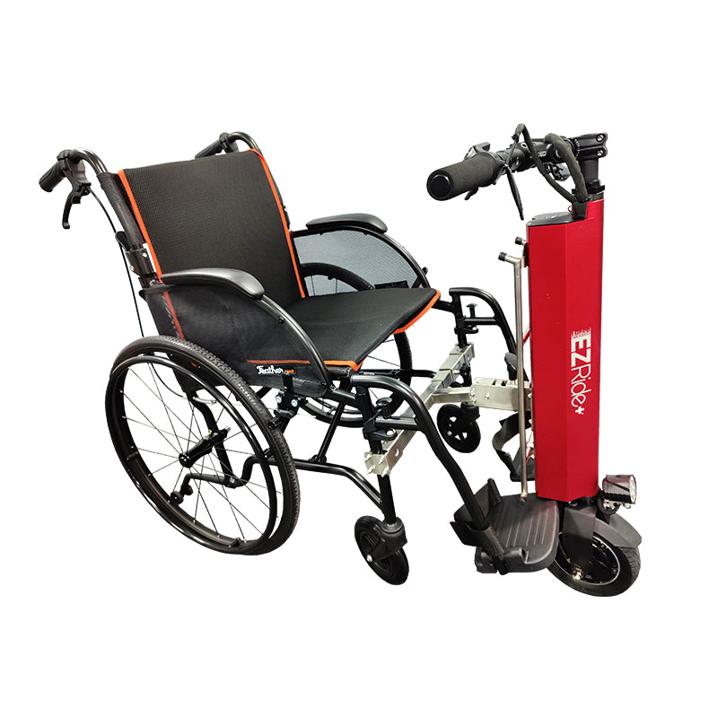 EZRide+ by Shield Innovations Manual Wheelchair Power Assist Conversion Device in Red