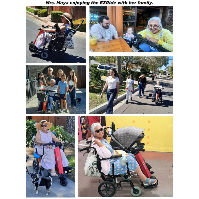 EZRide+ by Shield Innovations Manual Wheelchair Power Assist Conversion Device in Red