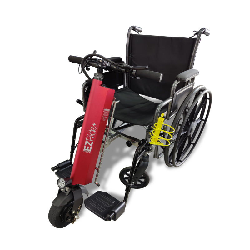 EZRide+ by Shield Innovations Manual Wheelchair Power Assist Conversion Device in Red