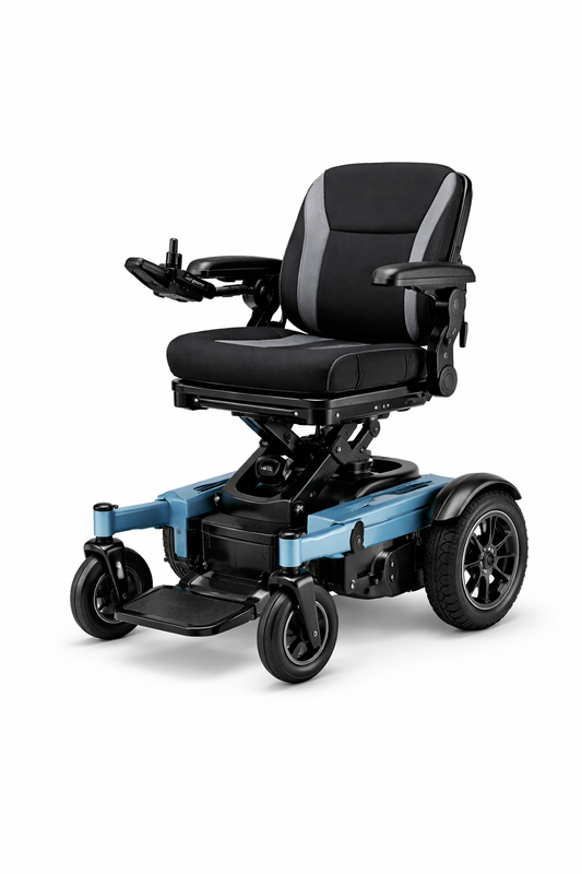 Vanguard Sport Elevating Power Wheelchair – Ocean Blue